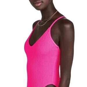 New Good American Always Fits One-Piece Swimsuit Hot Pink 5/6 (2X/3X)